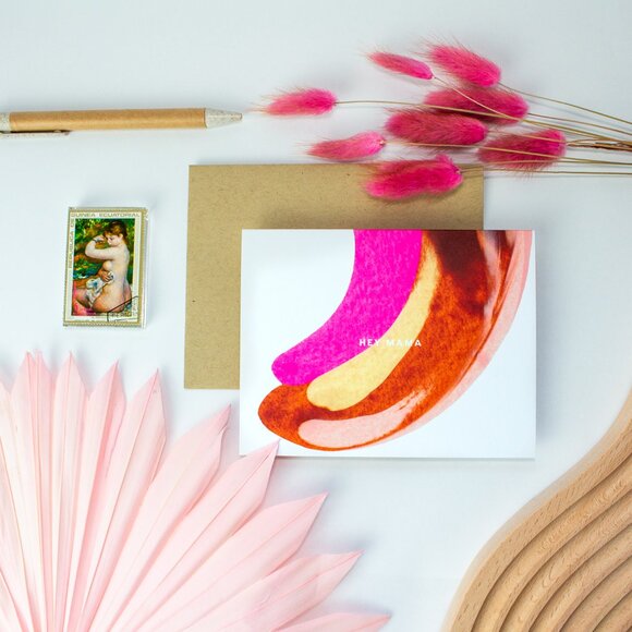 🖤 6-pack Hey Mama Greeting Card, 100% Eco-Friendly - Picture 1 of 1